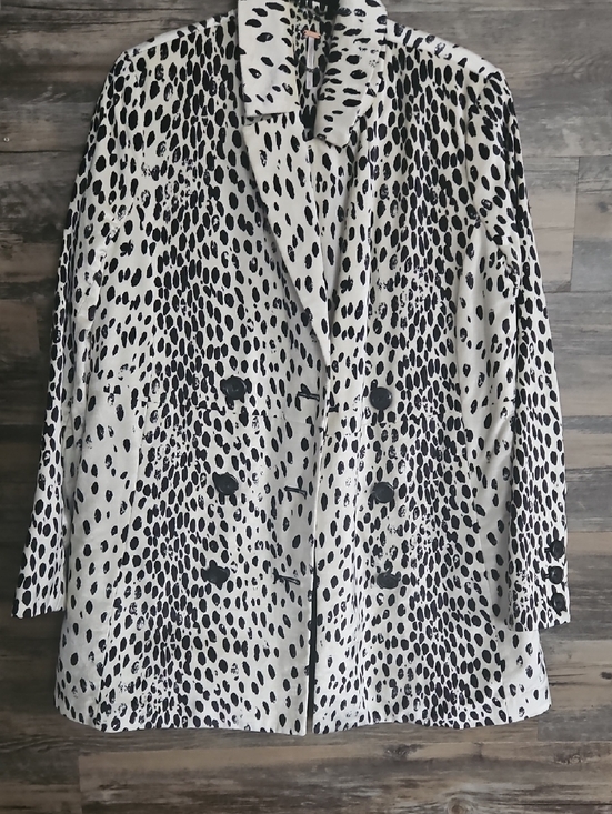 Free People Jackets & Blazers - Free People Black and White Spotted Double-Breasted Blazer